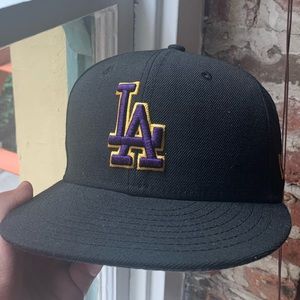 Purple and Gold (Lakers) Dodgers LA Fitted Hat